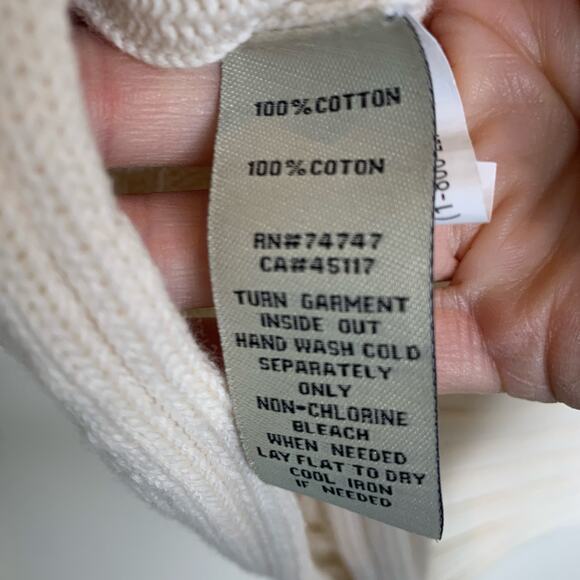 Bob Timberlake Cream Shell Sweater Sz Medium - Picture 7 of 8